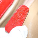 BVLGARI Shoulder Bag Leather Red Silver Auth 139061-22