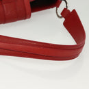 BVLGARI Shoulder Bag Leather Red Silver Auth 139061-7