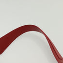 BVLGARI Shoulder Bag Leather Red Silver Auth 139061-8