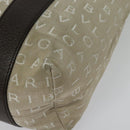 BVLGARI Logo Mania Tote Bag Canvas Beige Silver Auth 139062-14