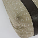 BVLGARI Logo Mania Tote Bag Canvas Beige Silver Auth 139062-15