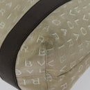 BVLGARI Logo Mania Tote Bag Canvas Beige Silver Auth 139062-16
