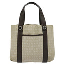 BVLGARI Logo Mania Tote Bag Canvas Beige Silver Auth 139062-13