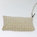 BVLGARI Logo Mania Tote Bag Canvas Beige Silver Auth 139062-21