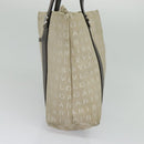 BVLGARI Logo Mania Tote Bag Canvas Beige Silver Auth 139062-4