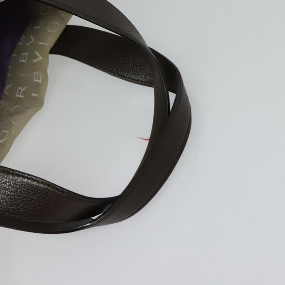 BVLGARI Logo Mania Tote Bag Canvas Beige Silver Auth 139062