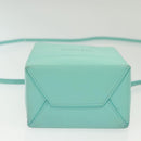 TIFFANY&Co. Mini Hand Bag Leather 2way Turquoise Blue Silver Auth 139063-12