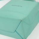 TIFFANY&Co. Mini Hand Bag Leather 2way Turquoise Blue Silver Auth 139063-14