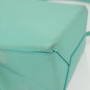 TIFFANY&Co. Mini Hand Bag Leather 2way Turquoise Blue Silver Auth 139063-15
