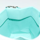 TIFFANY&Co. Mini Hand Bag Leather 2way Turquoise Blue Silver Auth 139063-20