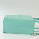 TIFFANY&Co. Mini Hand Bag Leather 2way Turquoise Blue Silver Auth 139063-4