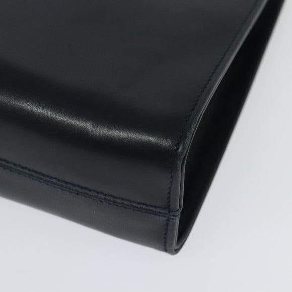 Salvatore Ferragamo Chain Shoulder Bag Leather Black Gold Auth 139064