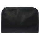 Salvatore Ferragamo Chain Shoulder Bag Leather Black Gold Auth 139064-2