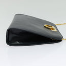 Salvatore Ferragamo Chain Shoulder Bag Leather Black Gold Auth 139064-4