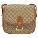 CELINE Macadam Canvas Shoulder Bag PVC Beige Gold Auth 139068-2