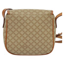CELINE Macadam Canvas Shoulder Bag PVC Beige Gold Auth 139068-3