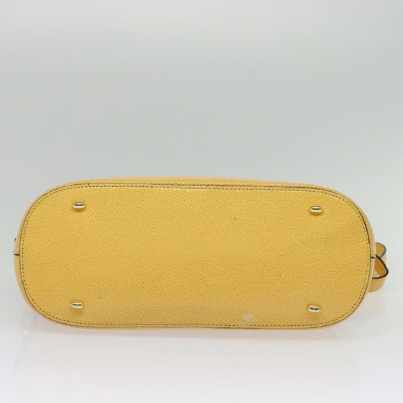 CELINE Hand Bag Leather 2way Yellow Gold Auth 139069