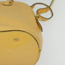 CELINE Hand Bag Leather 2way Yellow Gold Auth 139069-16