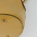 CELINE Hand Bag Leather 2way Yellow Gold Auth 139069-10
