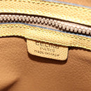 CELINE Hand Bag Leather 2way Yellow Gold Auth 139069-18