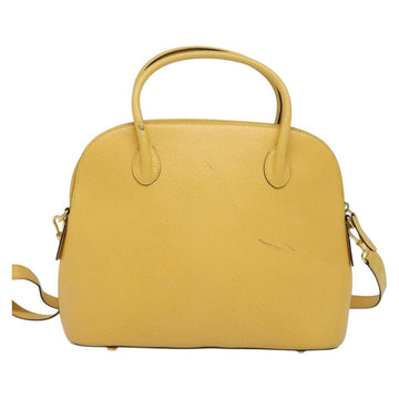 CELINE Hand Bag Leather 2way Yellow Gold Auth 139069 - 0