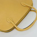 CELINE Hand Bag Leather 2way Yellow Gold Auth 139069-6