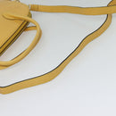 CELINE Hand Bag Leather 2way Yellow Gold Auth 139069-9