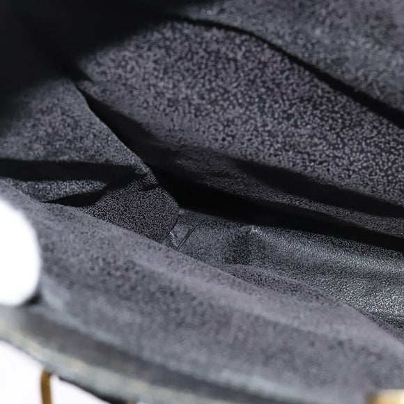 GUCCI Bamboo Hand Bag Leather Black Gold 002 1186 0259 Auth 139070