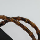 GUCCI Bamboo Hand Bag Leather Black Gold 002 1186 0259 Auth 139070-8