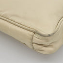 PRADA Tote Bag Nylon Beige Silver Auth 139071-9