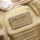 PRADA Tote Bag Nylon Beige Silver Auth 139071-19