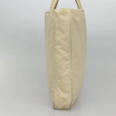 PRADA Tote Bag Nylon Beige Silver Auth 139071-3