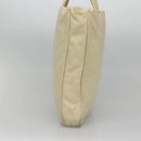 PRADA Tote Bag Nylon Beige Silver Auth 139071-4