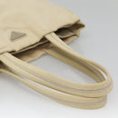PRADA Tote Bag Nylon Beige Silver Auth 139071-7