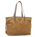 PRADA Tote Bag Nylon Brown Silver Auth 139072-1