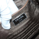 PRADA Tote Bag Nylon Brown Silver Auth 139072-18