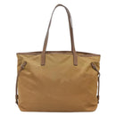 PRADA Tote Bag Nylon Brown Silver Auth 139072-2