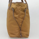 PRADA Tote Bag Nylon Brown Silver Auth 139072-4