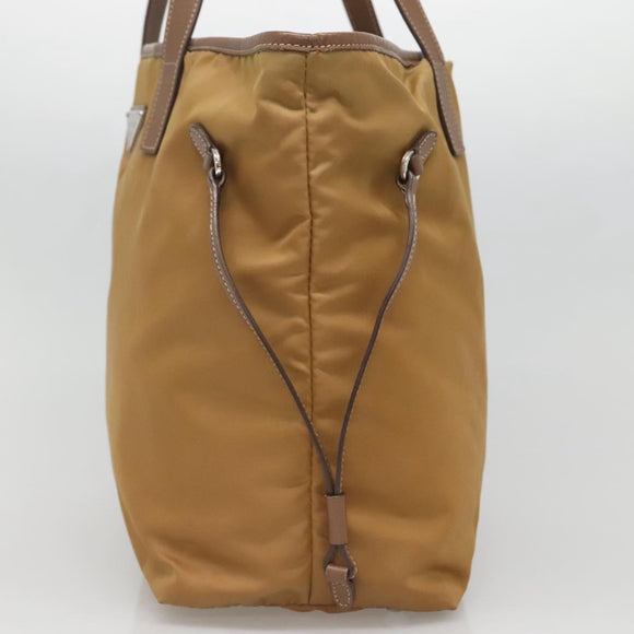 PRADA Tote Bag Nylon Brown Silver Auth 139072