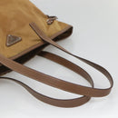 PRADA Tote Bag Nylon Brown Silver Auth 139072-7