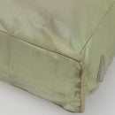 PRADA Tote Bag nylon metal Khaki Silver Auth 139074-15