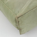 PRADA Tote Bag nylon metal Khaki Silver Auth 139074-16