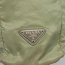PRADA Tote Bag nylon metal Khaki Silver Auth 139074-17