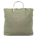 PRADA Tote Bag nylon metal Khaki Silver Auth 139074-2