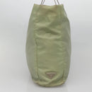 PRADA Tote Bag nylon metal Khaki Silver Auth 139074-3