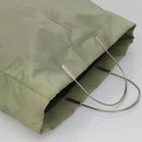 PRADA Tote Bag nylon metal Khaki Silver Auth 139074-6