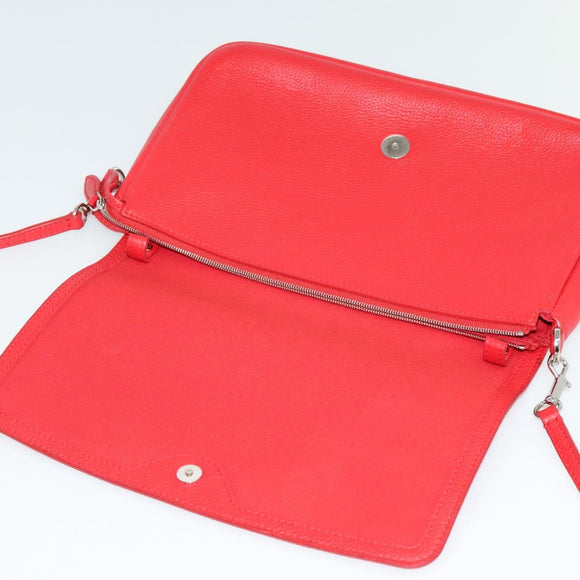 LOUIS VUITTON Parnasea Esan Ciel Shoulder Bag Leather Red M94448 LV Auth 139078