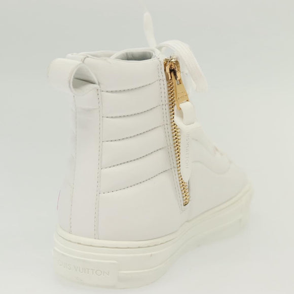 LOUIS VUITTON Stellar Tyne High Top Sneakers Leather White LV Auth 139090