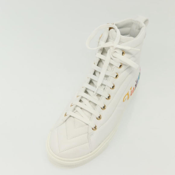 LOUIS VUITTON Stellar Tyne High Top Sneakers Leather White LV Auth 139090