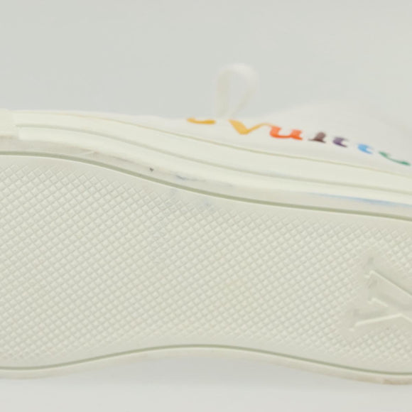 LOUIS VUITTON Stellar Tyne High Top Sneakers Leather White LV Auth 139090